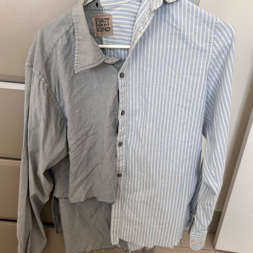 LF First Of A Kind Blue Casual Button Down Shirt